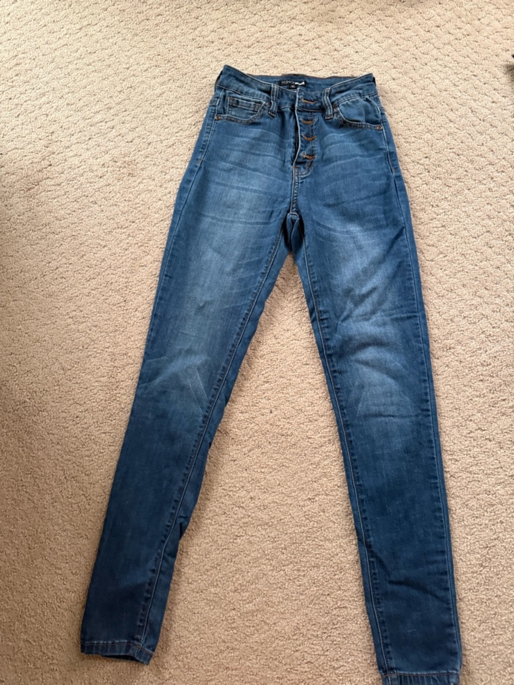 Fashion Nova Women's Dark Blue High-Rise Skinny Jeans